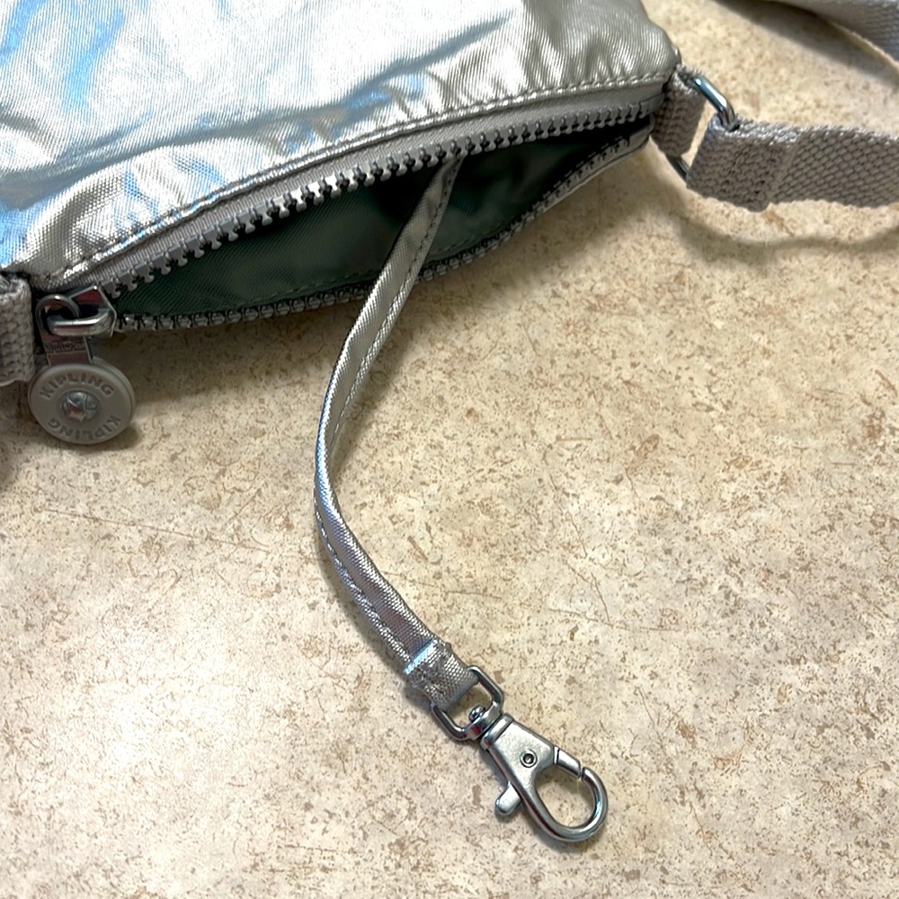 Kipling Alvar Mini Silver Metallic Crossbody Bag … - image 6